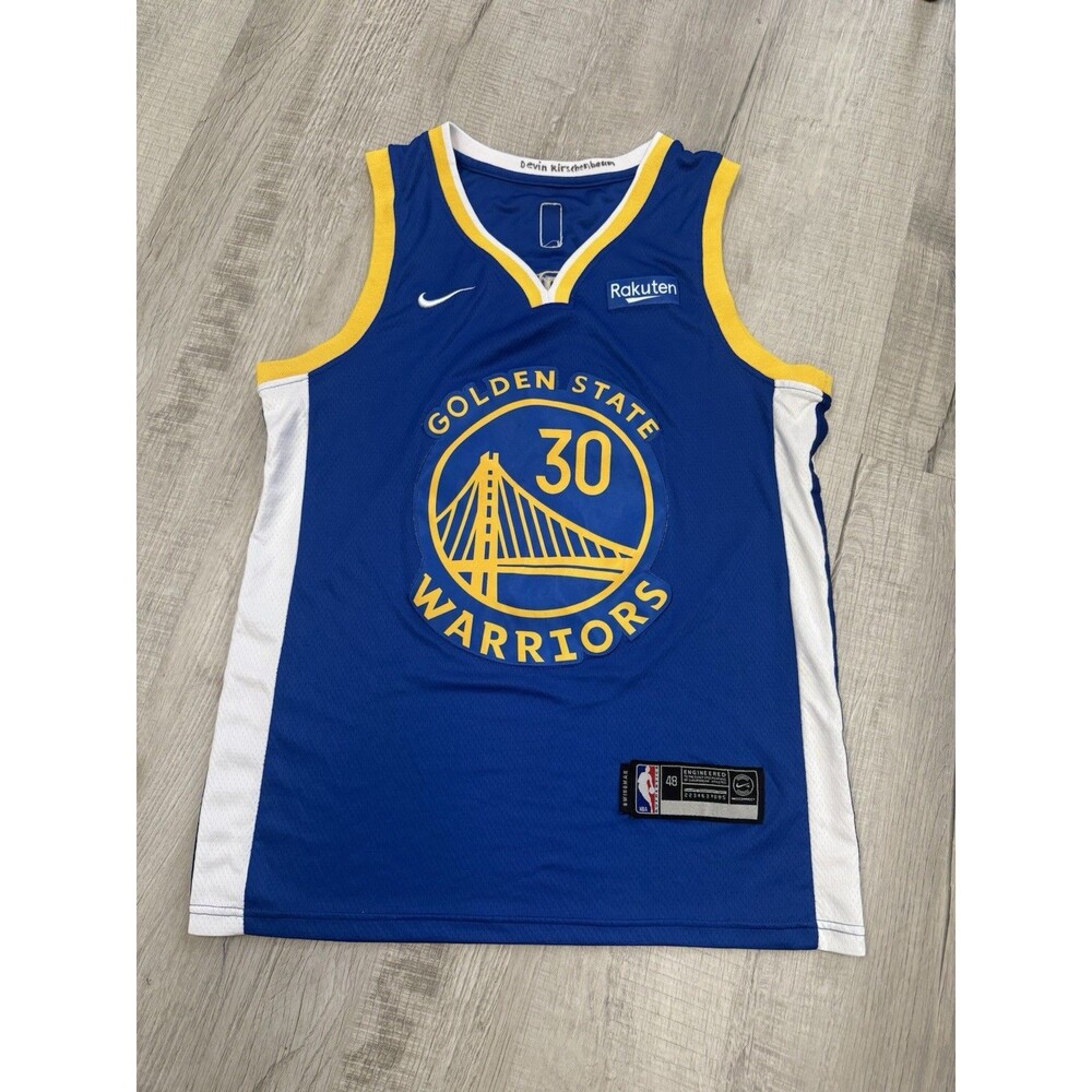Nike Golden State Warriors Steph Curry #30 NBA Blue Swingman Jersey Sz Large 48